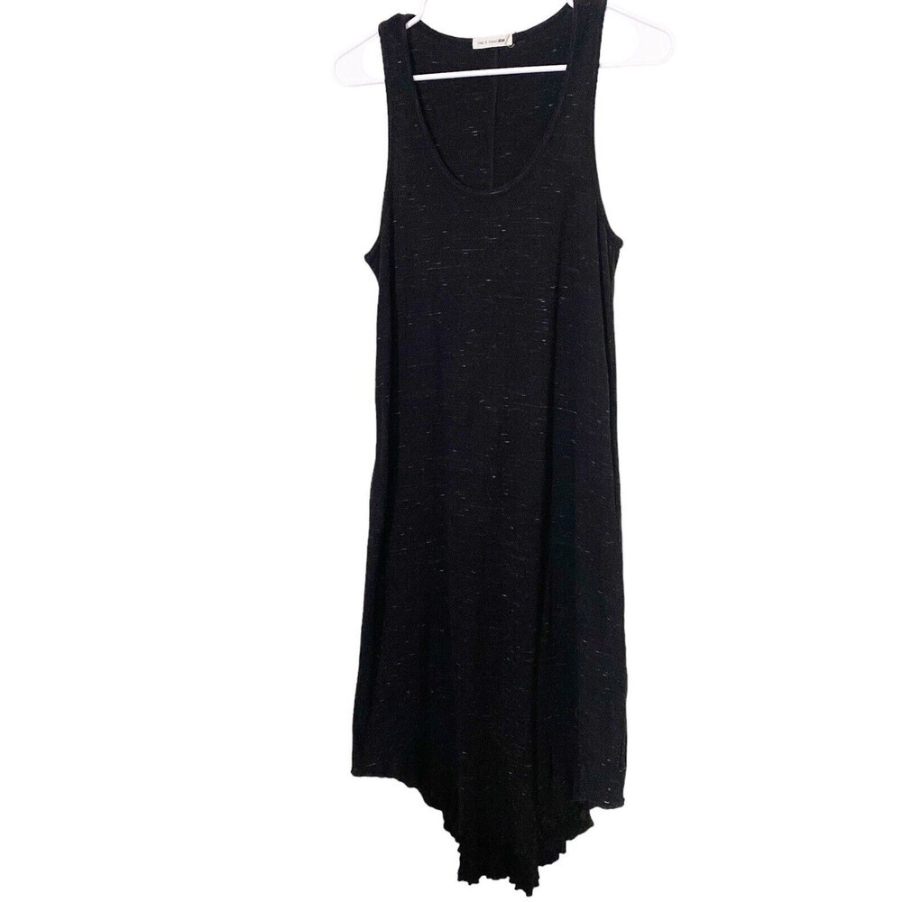 ——SOLD——- Rag & Bone Jeans Black Tank Dress With Ruffle Hem SZ Small Oversized